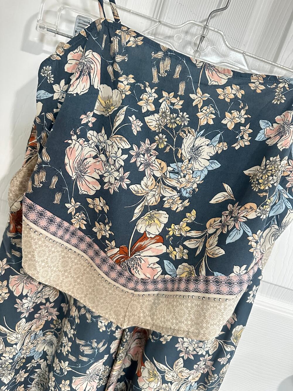 Sienna Sky Floral 2 Piece Set S Boho Cropped Cami Wide Leg Pants